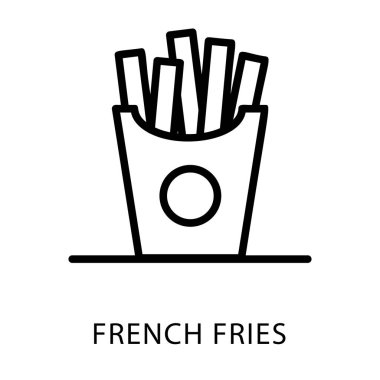 Patates cipsi çizgi simgesi tasarımı 