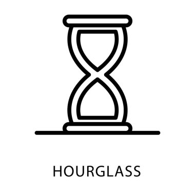 Hourglass icon in line design clipart