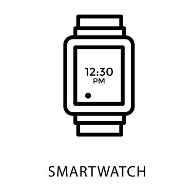 Çizgi vektör tasarımında Smartwatch simgesi.