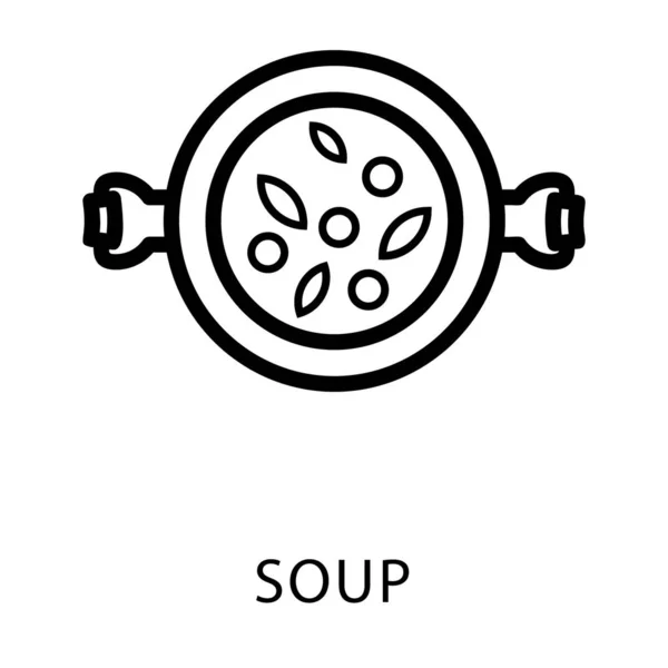 Icono Línea Sopa Vector — Vector de stock