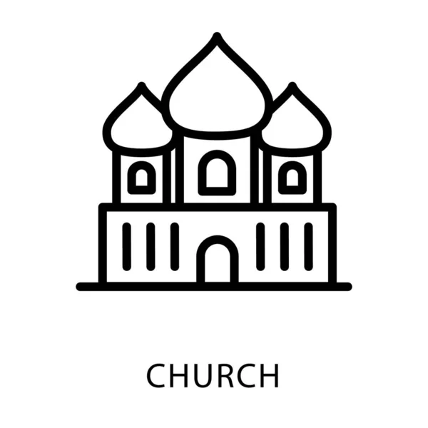 Kerk Icoon Lijn Ontwerp — Stockvector