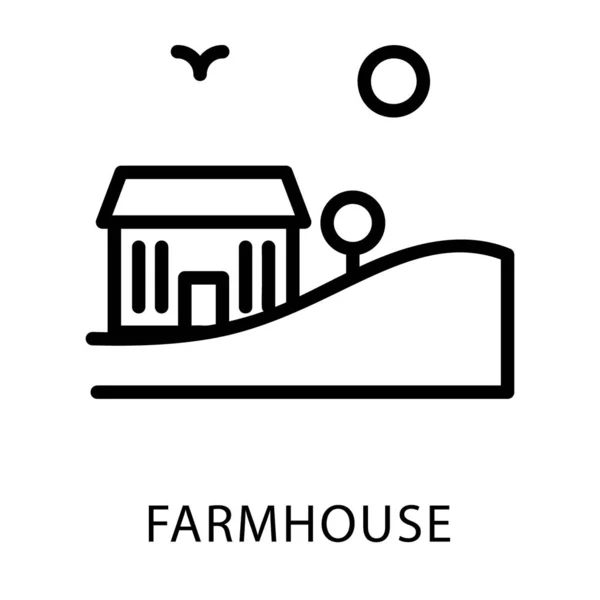 Farmhouse Linha Ícone Design — Vetor de Stock