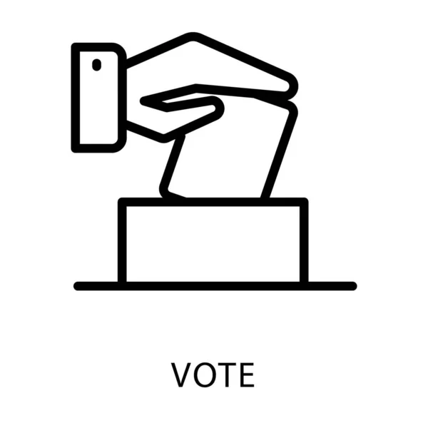 Vote Casting Icône Ligne Design — Image vectorielle