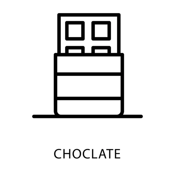 Chocoladereep Lijn Icon Design — Stockvector