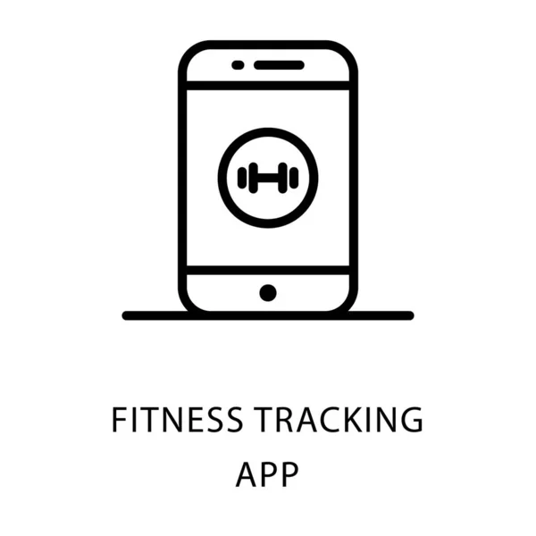 Fitness Tracking App Icon Line Design — Stock Vector