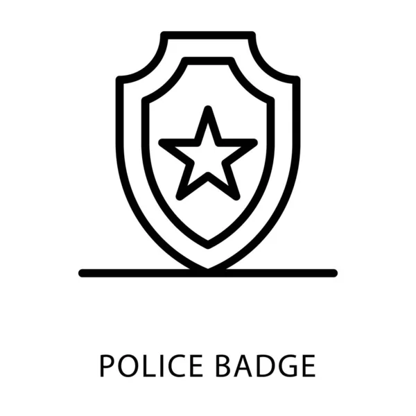Insignia Estrella Policía Diseño Línea — Vector de stock