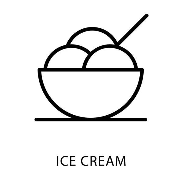 Ice Cream Cup Lijn Icoon — Stockvector