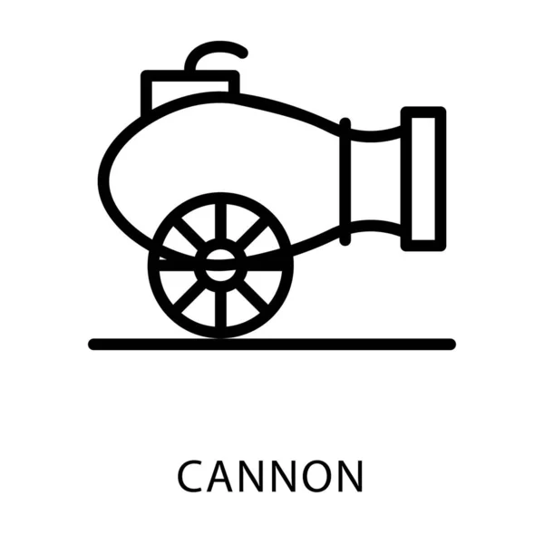 Ikone Des Kanonenlinien Designs — Stockvektor