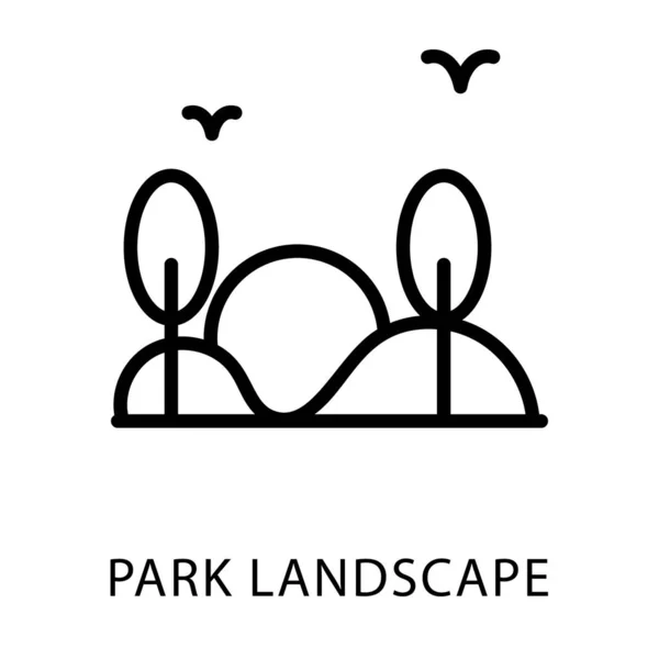 Design Linha Ícone Paisagem Parque — Vetor de Stock