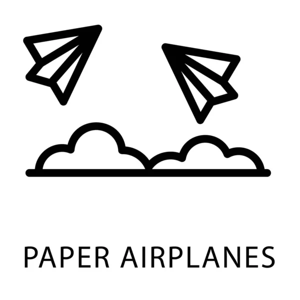 Line Design Paper Plane Icon — Stock Vector