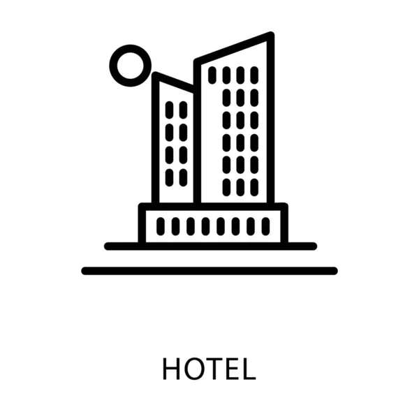 Ikone Des Bürogebäude Liniendesigns — Stockvektor