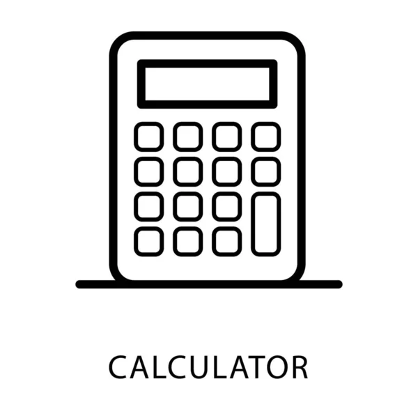 Ícone Linha Design Calculadora — Vetor de Stock