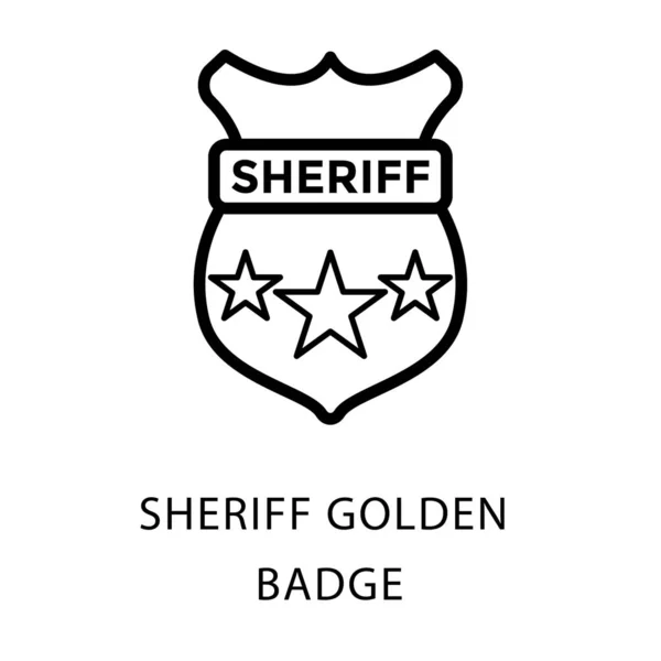 Icon Sheriff Jelvény Line Design — Stock Vector