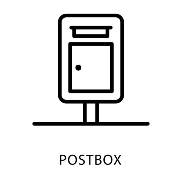 Letterbox Pictogram Lijn Ontwerp — Stockvector