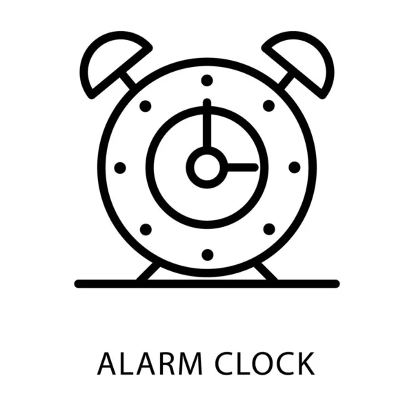 Reloj Despertador Línea Diseño Vector — Vector de stock