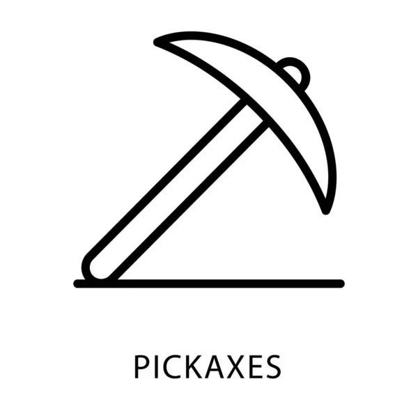 Ícone Picareta Design Linha — Vetor de Stock