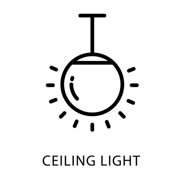 Çizgi Tasarımında Tavan Işık Vektörü — Stok Vektör