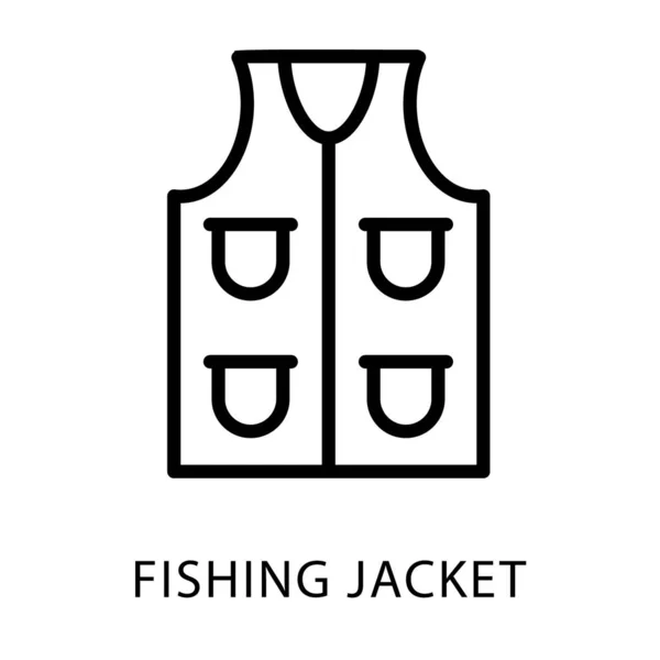 Ícone Design Linha Jaqueta Pesca — Vetor de Stock