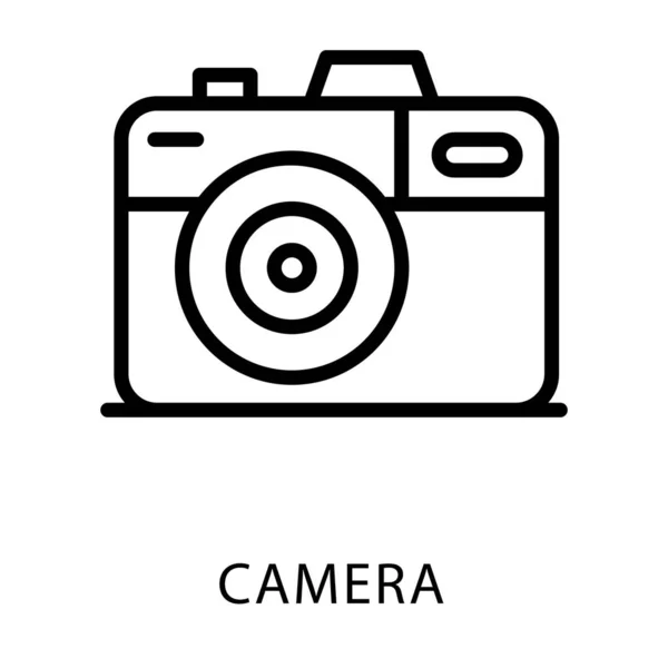 Vetor Câmera Fotográfica Design Linha — Vetor de Stock