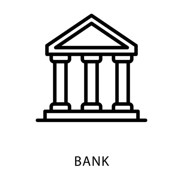 Design Linha Ícone Banco — Vetor de Stock