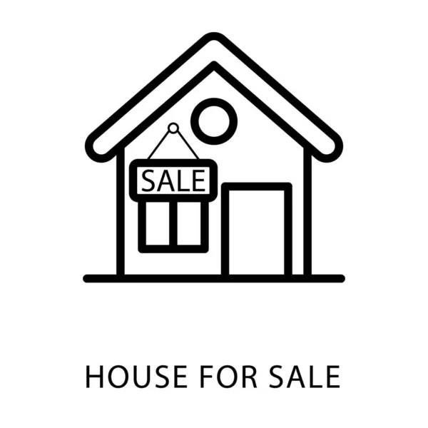 Line Design House Sale Icon — Stock Vector