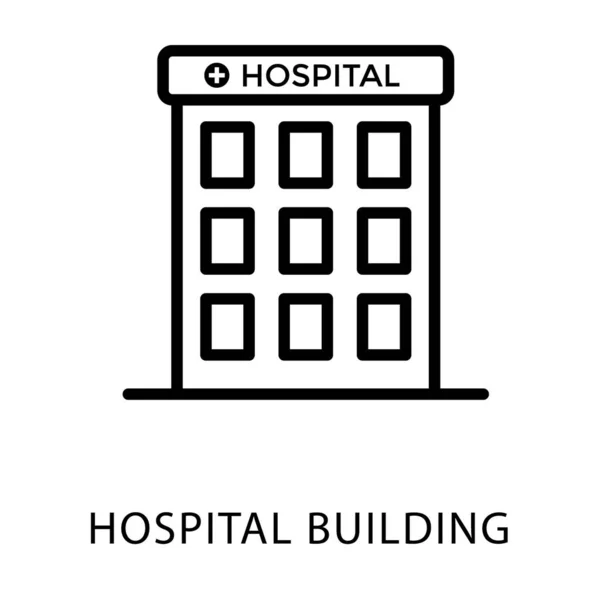 Hospital Building Line Icon Design — Stockvector