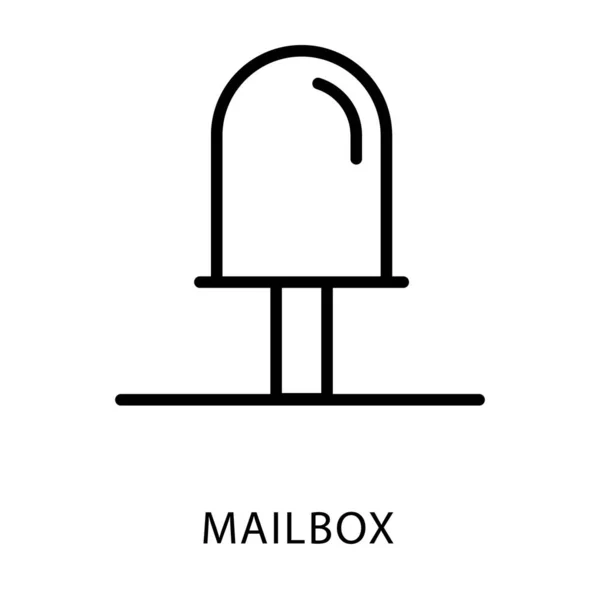 Icona Letterbox Nel Design Della Linea — Vettoriale Stock