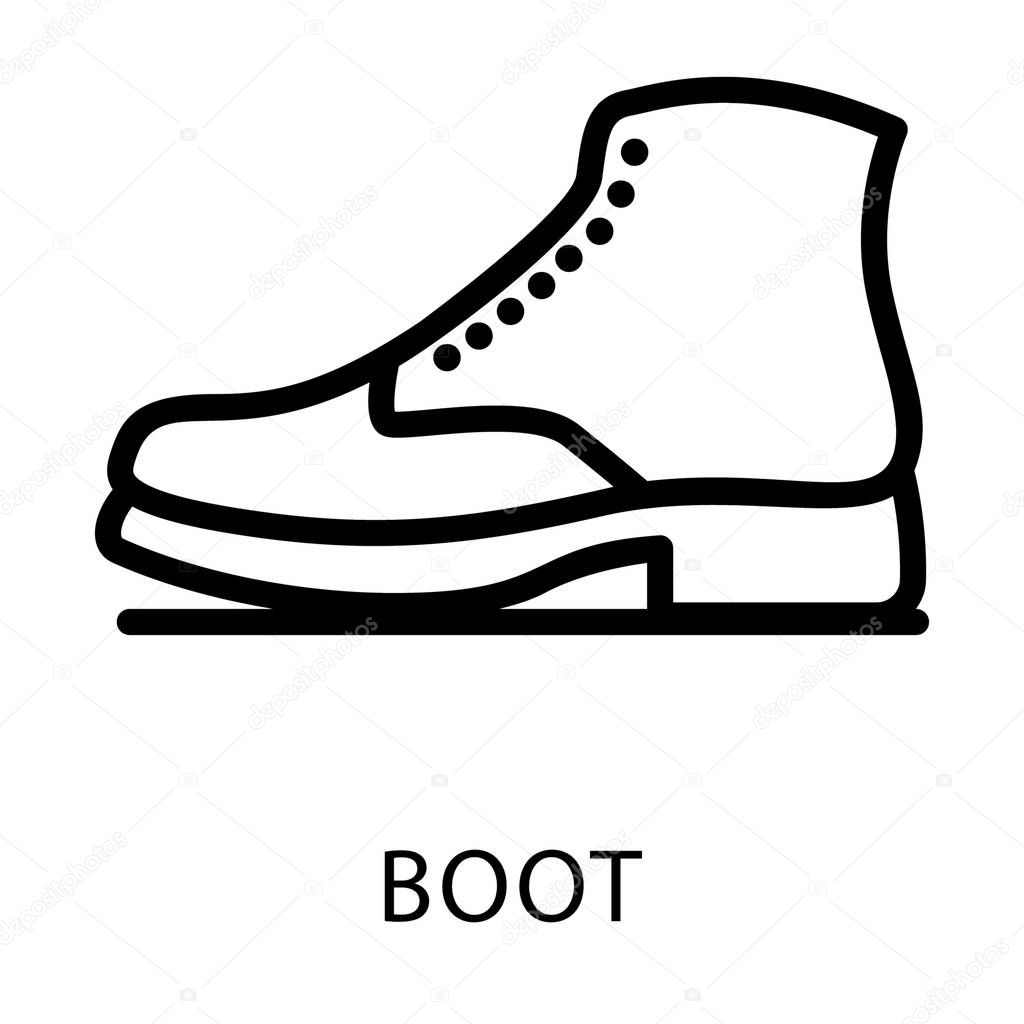 Boot icon in line design.