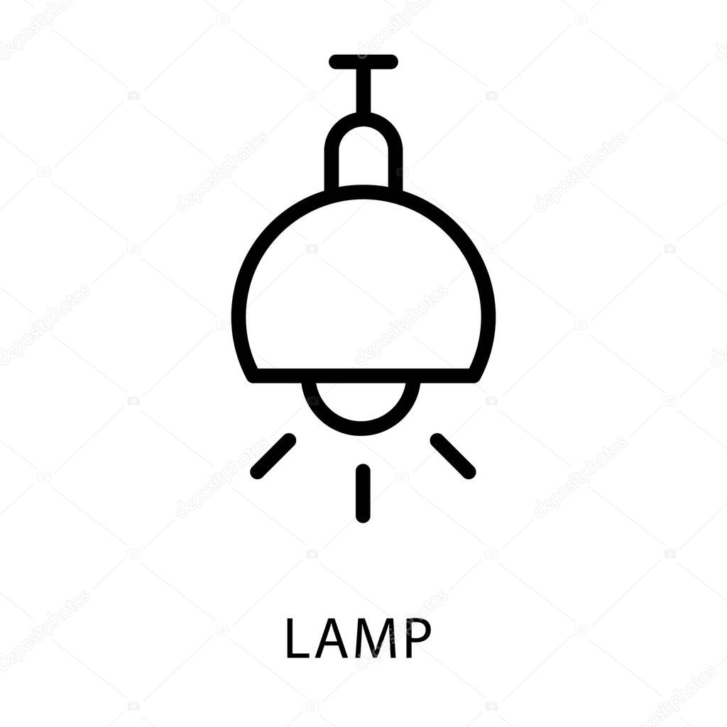 Hanging lamp vector in line design 