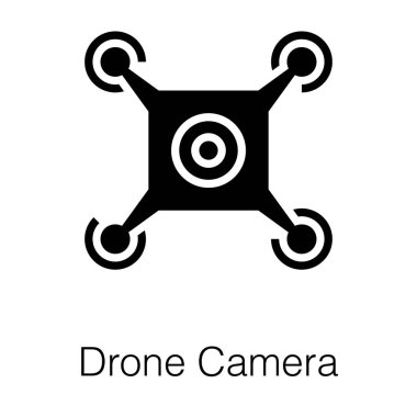 Drone kamera glyph simge tasarımı 