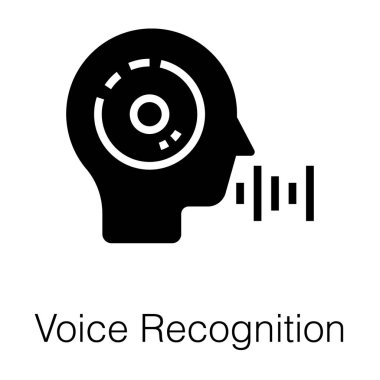 Ses tanıma katı vektör simgesi
