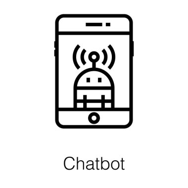 chatbot tasarım vektörünün satır simgesi 