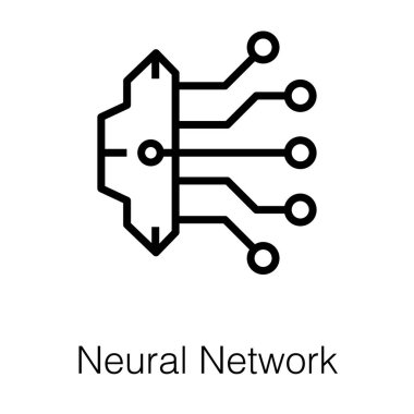 Nöral ağ çizgisi simgesi tasarımı 