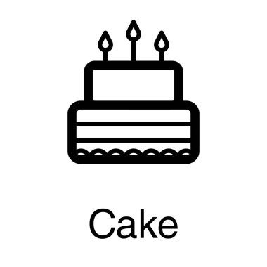 Satır tasarımında doğum günü pastası vektörü 