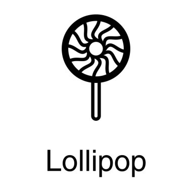 Satır tasarım vektöründeki lolipop simgesi 