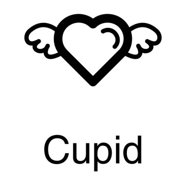 Aşk melek simgesi tasarım hattı vektör 