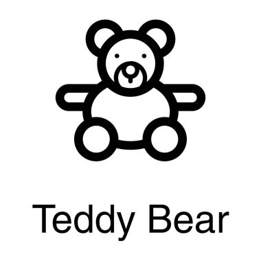 Satır vektöründeki oyuncak ayı simgesi 