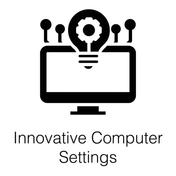 Ikone Innovativer Computereinstellungen — Stockvektor