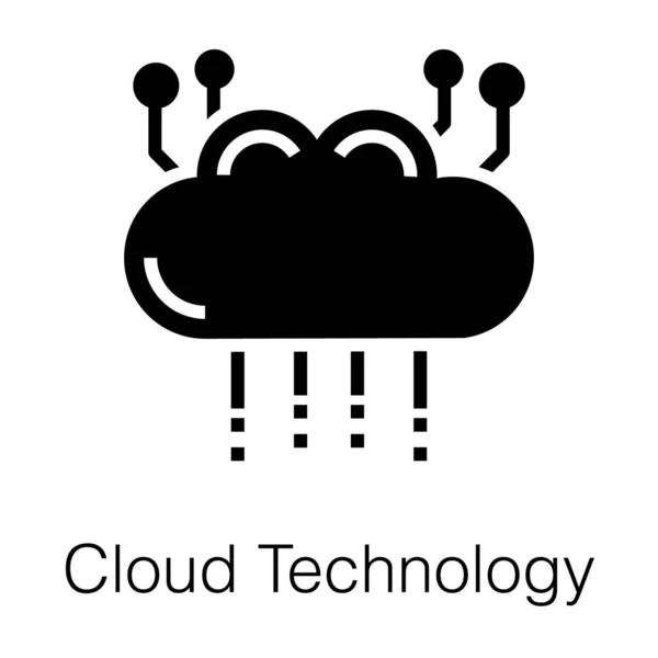 Cloud Technologie Solides Icon Design — Stockvektor