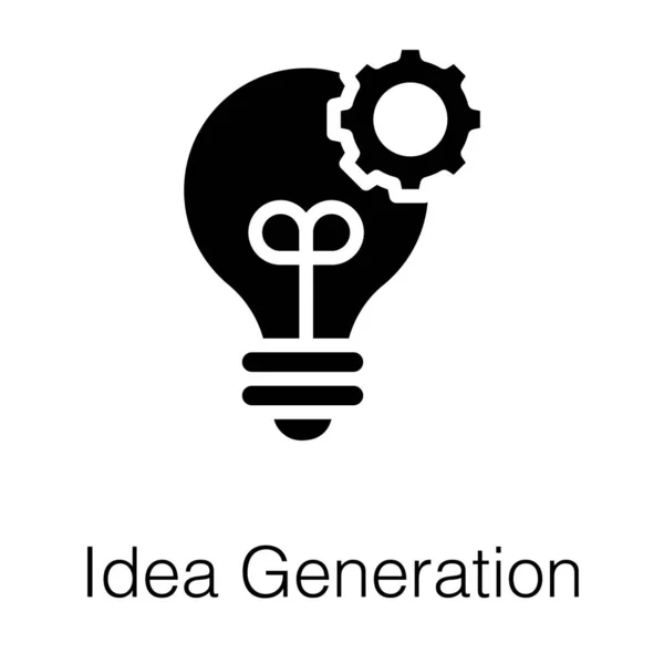 Idea Generación Glifo Icono Diseño — Archivo Imágenes Vectoriales