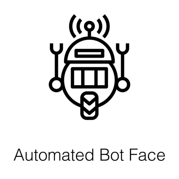 Automatizado Bot Cara Línea Icono Vector — Vector de stock