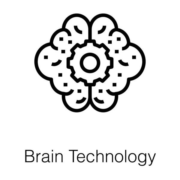 Ikona Wektora Technologii Mózgu — Wektor stockowy