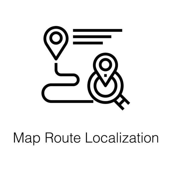 Pictogram Van Locatie Van Kaart Route — Stockvector