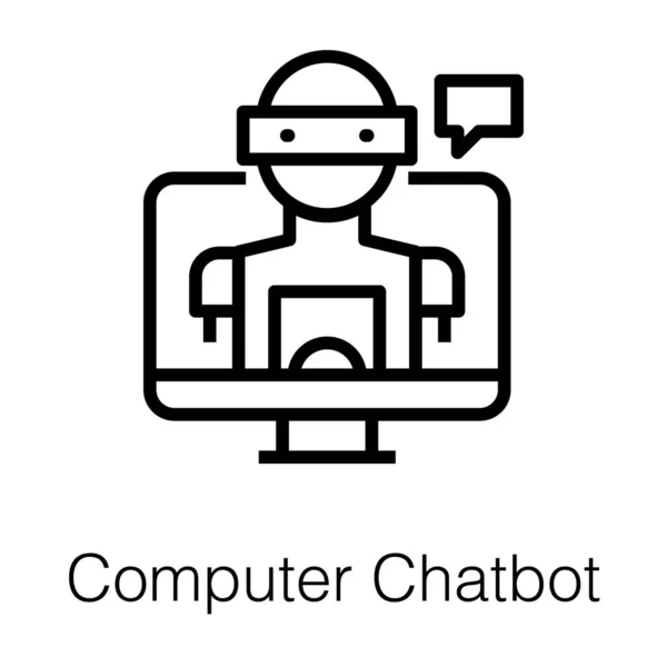 Icono Línea Chatbot Vector Diseño — Vector de stock