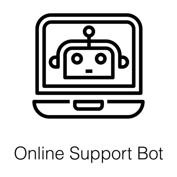 Soporte Línea Bot Line Icon — Vector de stock