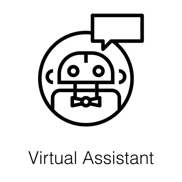 Sanal asistan robot satır simgesi 