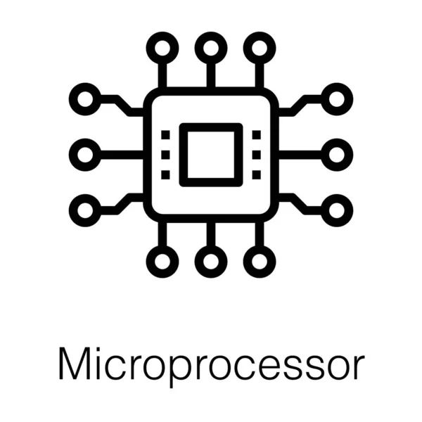 Vektor Ikon Chip Chip Mikro - Stok Vektor