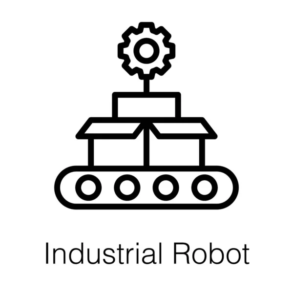 Vettore Icona Linea Macchina Robot Industriale — Vettoriale Stock