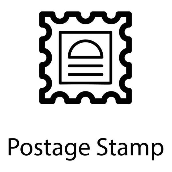 Postage Timbre Vectoriel Conception Ligne — Image vectorielle