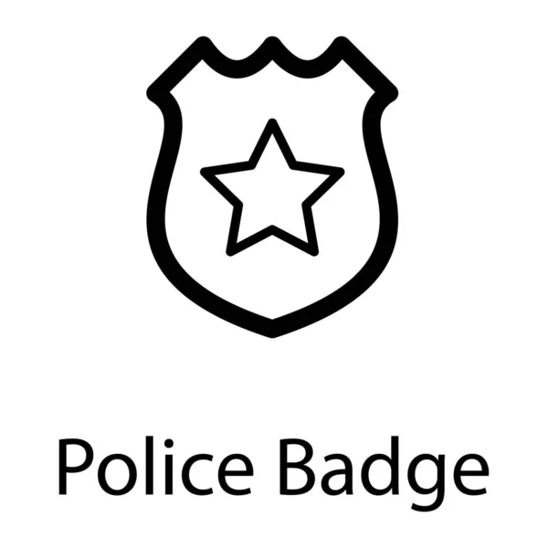 Desenho Vetor Monograma Emblema Policial — Vetor de Stock